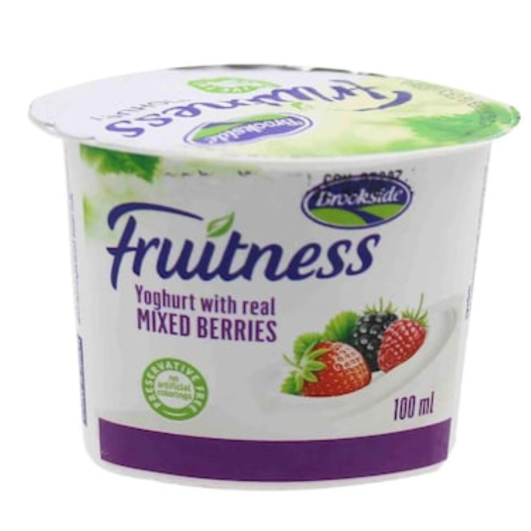 BROOKSIDE MIXED BERRY YOGHURT CUP 150ML